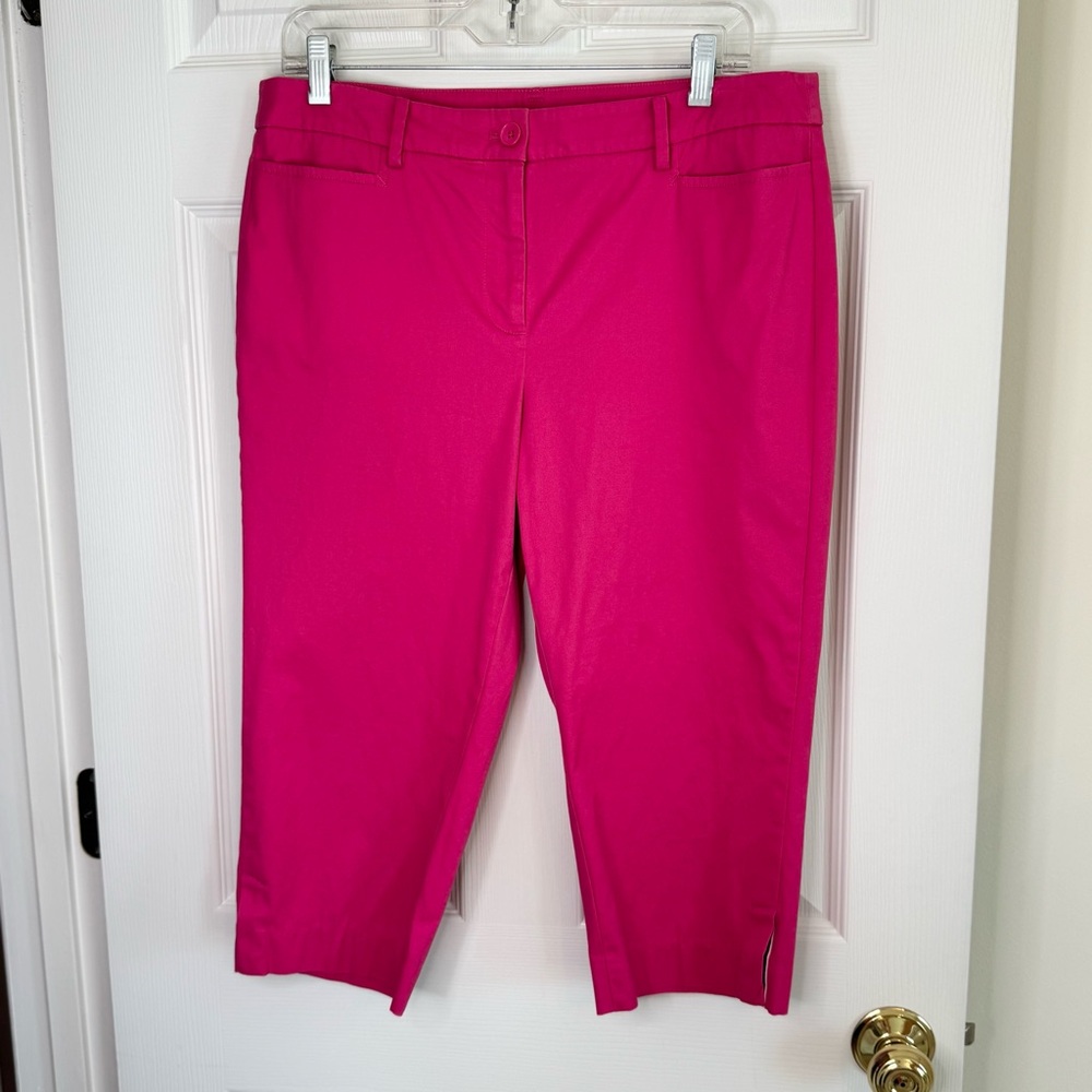 Talbots Perfect Skimmer Cropped Chinos Hot Pink Petite 10P MSRP $99